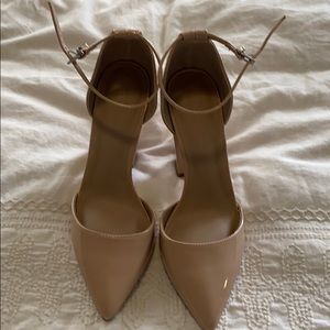 ASOS Patent Leather Nude Block Heel Pumps